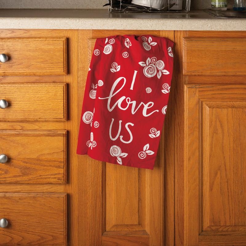 Floral I Love Us Kitchen Towel  (Pack of 6)