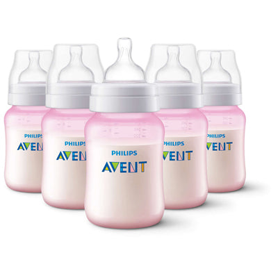 Anti-Colic Bottle 9-oz. 5-Pk “PINK” (Replaces SCF564/37)