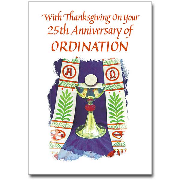 With Thanksgiving on Your 25th... - Priest 25th Ordination Anniversary Card