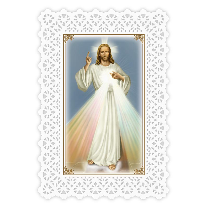 Lace Holy Card - Divine Mercy Chaplet