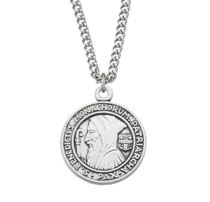 Saint Benedict Round Jubilee Sterling Silver Medal