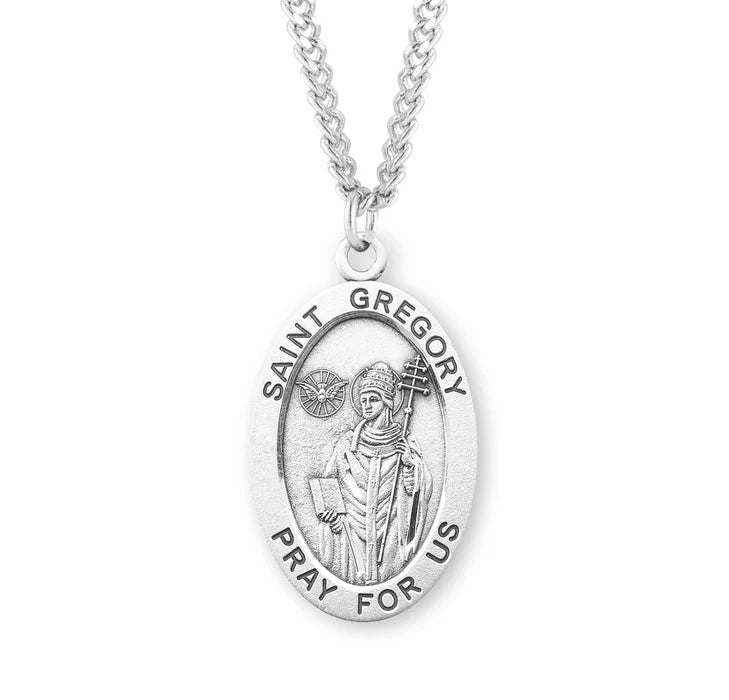 Saint Christopher Fancy Oval Sterling Silver