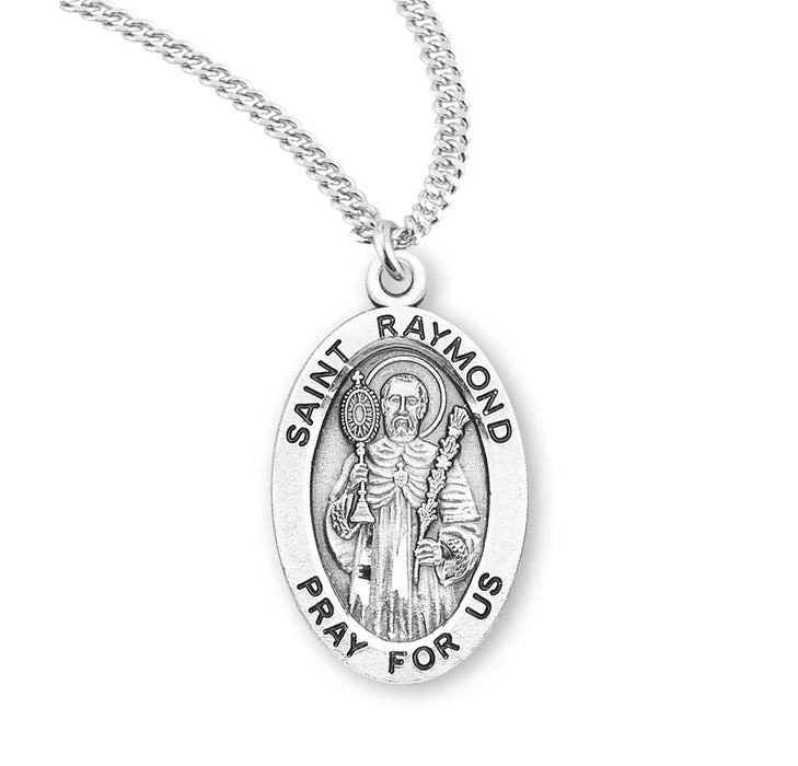 Patron Saint Raymond Oval Sterling Silver Medal