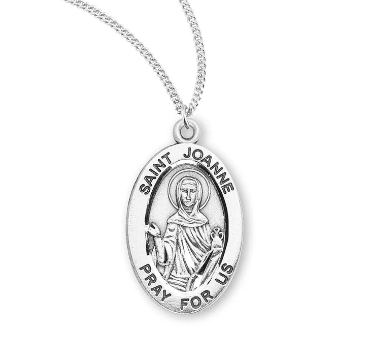 Patron Saint Joanne Oval Sterling Silver Medal