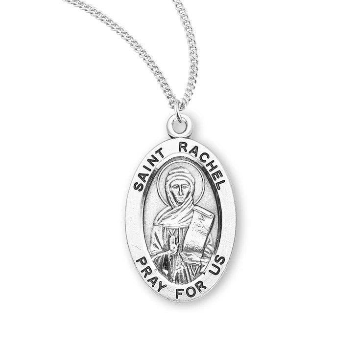 Patron Saint Rachel Oval Sterling Silver Medal