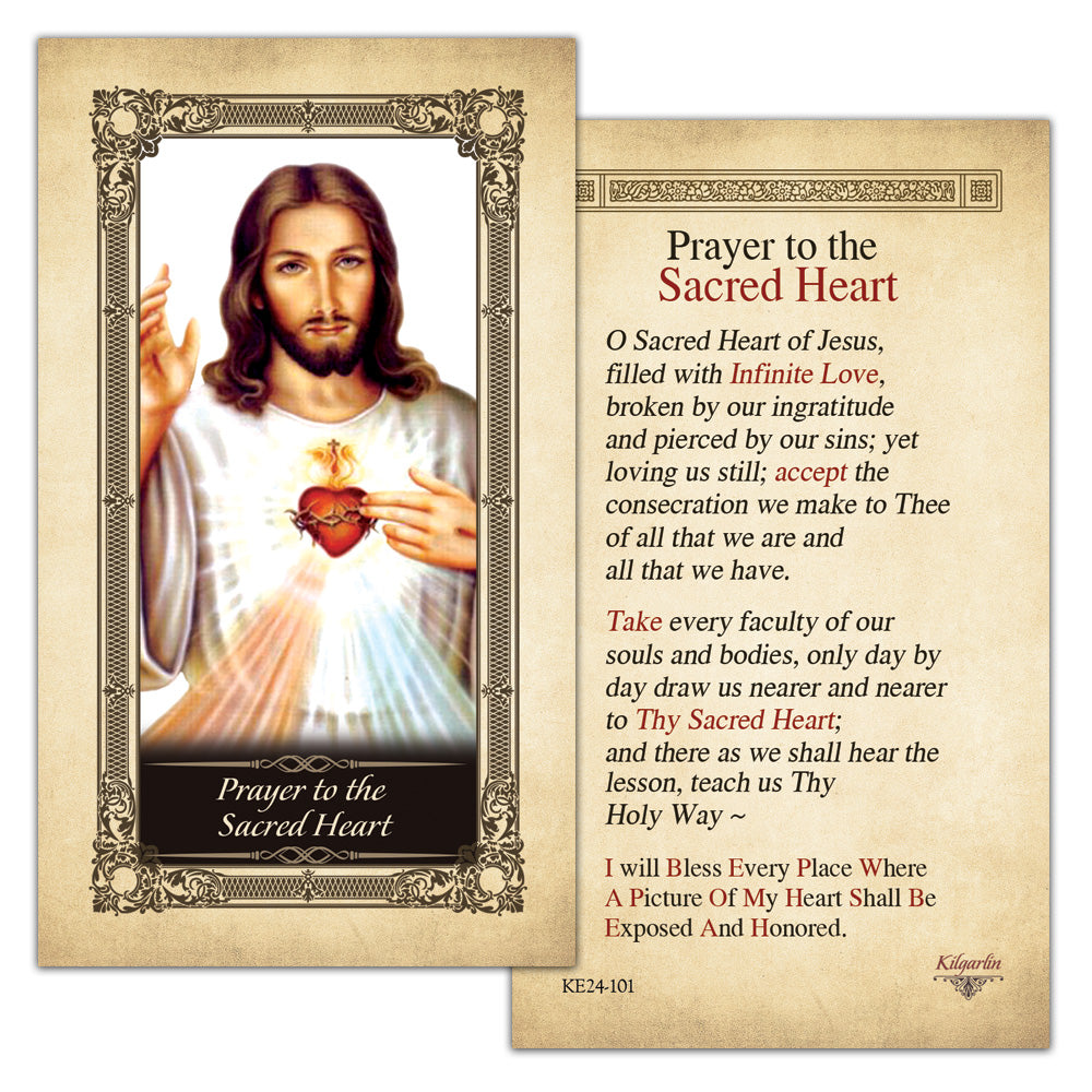 Sacred Heart Kilgarlin Laminated Prayer Card - ShopCatholic