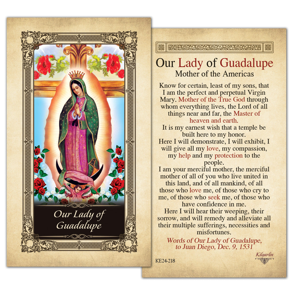 Our Lady of Guadalupe Prayer Card (Laminated) by Kilgarlin - ShopCatholic