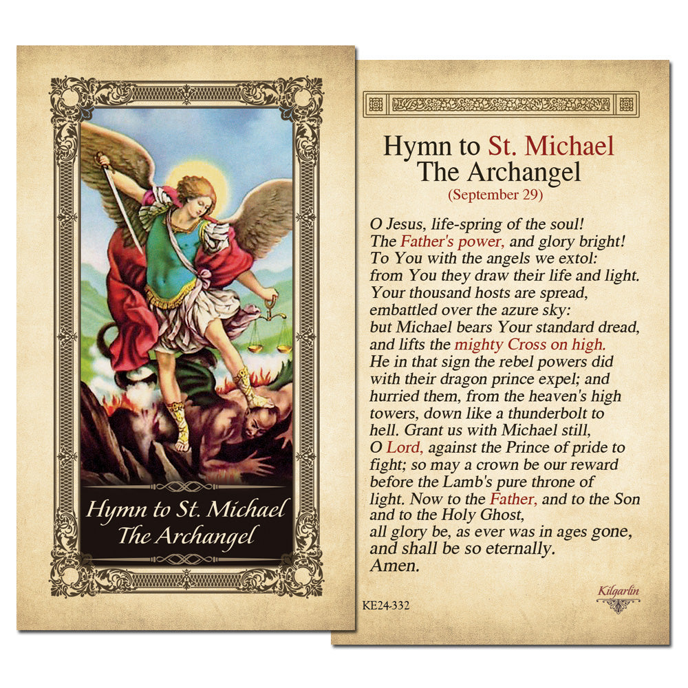 Hymn to St. Michael the Archangel Kilgarlin Laminated Prayer Card ...