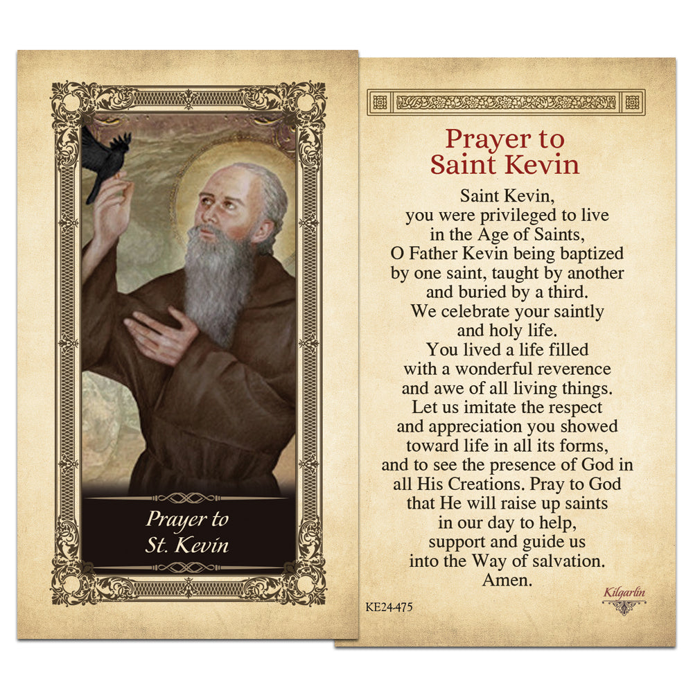 St. Kevin Kilgarlin Laminated Prayer Card - ShopCatholic