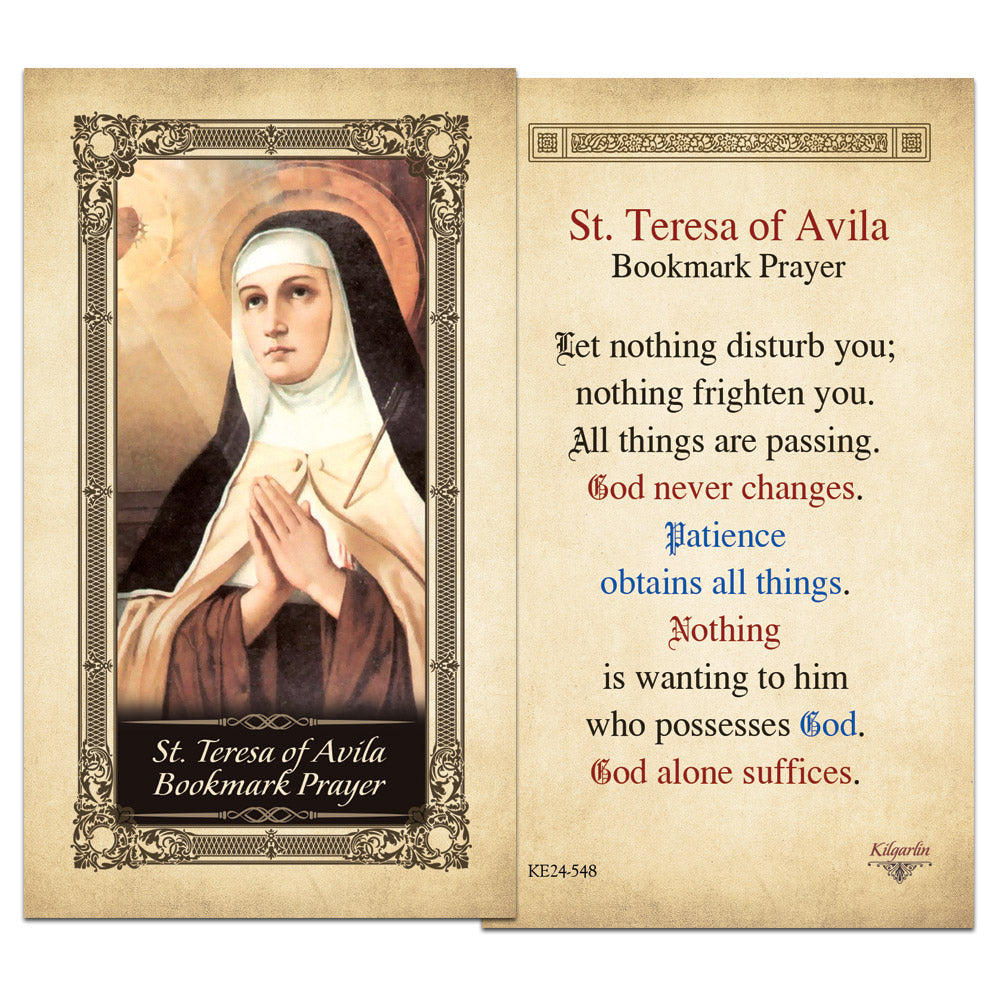 St. Teresa Of Avila Bookmark Kilgarlin Laminated Prayer Card - ShopCatholic