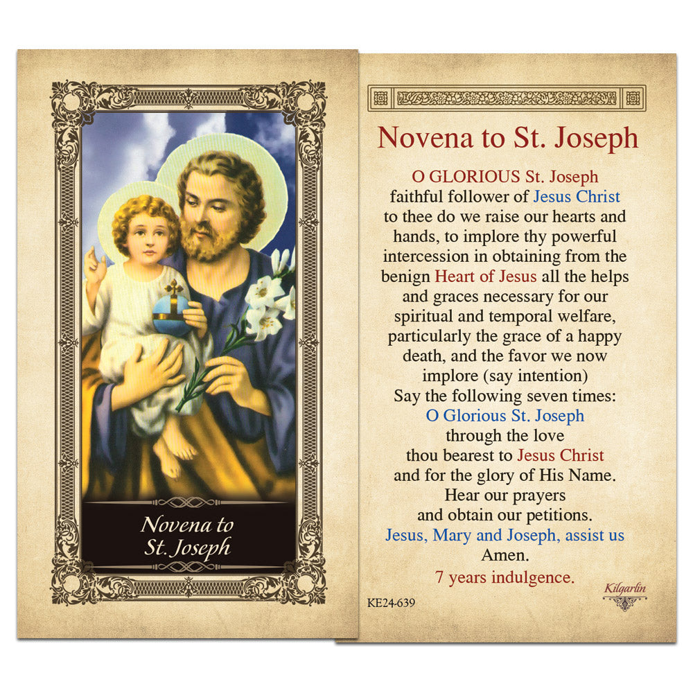 Novena to St. Joseph Kilgarlin Laminated Prayer Card - ShopCatholic